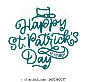 St. Patrick's Day quote, typography greeting card template. Lettering slogan for print, t-shirt, festive design element. Vector illustration