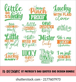 St Patrick's Day quotes SVG design bundle 
