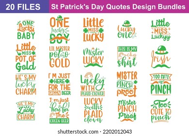 Paquete Svg de Citas del Día de San Patricio. Citas sobre el Día de San Patricio, el Día de San Patricio Cortaron archivos Bundle de 20 archivos svg eps para cortar máquinas Cameo Cricut, citas del Día de San Patricio