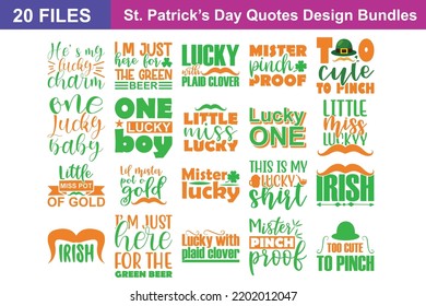 Paquete Svg de Citas del Día de San Patricio. Citas sobre el Día de San Patricio, el Día de San Patricio Cortaron archivos Bundle de 20 archivos svg eps para cortar máquinas Cameo Cricut, citas del Día de San Patricio