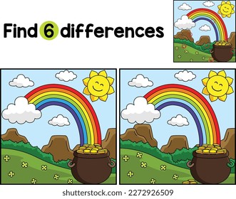 St. Patricks Day Rainbow Find The Differences