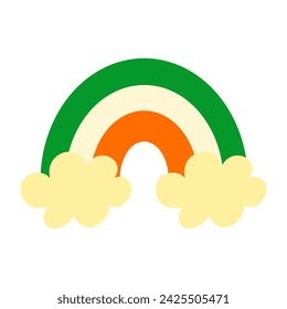 St. Patrick's day. Rainbow With Ireland flag. Vector illustration