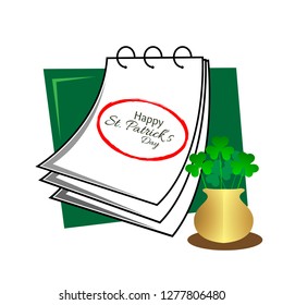 St. Patrick's day with reminder paper stock vector