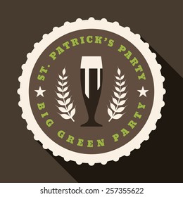 St. Patrick's Day retro card design. Vintage holiday badge design