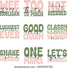 St. Patrick's Day retro design bundle and digital download