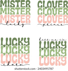 St. Patrick's Day retro design bundle and digital download