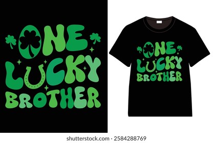 St. Patrick's day Retro One Lucky Brother T-shirt, Irish quote vector, Typography T-shirt