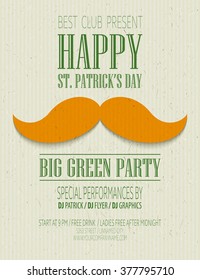 St. Patricks Day retro poster. Vector illustration EPS10