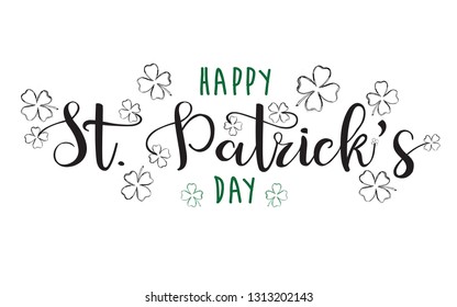 St. Patrick's Day. Retro Style Emblems leaf clover. 