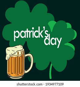 St. Patrick's Day. Retro Style Emblems with beer vector illustration.