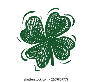 St. Patrick's Day. Retro Style Emblems leaf clover.	