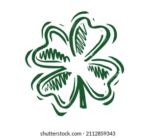 St. Patrick's Day. Retro Style Emblems leaf clover.	