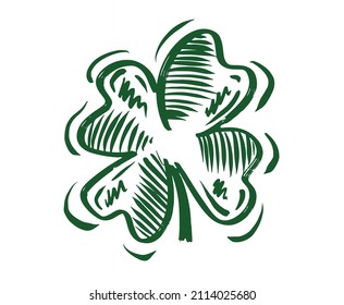 St. Patrick's Day. Retro Style Emblems leaf clover.	