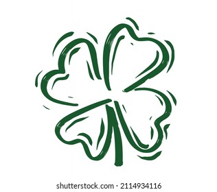 St. Patrick's Day. Retro Style Emblems leaf clover.	