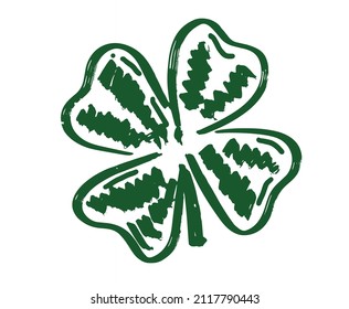 St. Patrick's Day. Retro Style Emblems leaf clover.