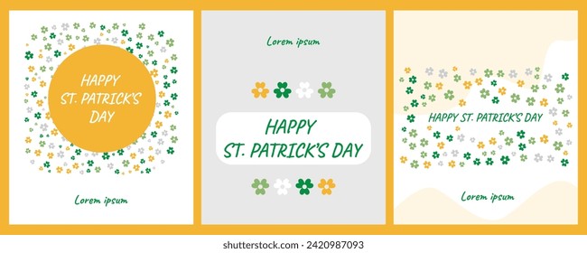 St. Patrick's Day. Retro Style Emblems leaf clover. Typography. Vector illustration card design.