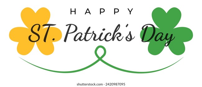 St. Patrick's Day. Retro Style Emblems leaf clover. Typography. Vector illustration card design.