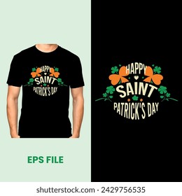 St. Patrick's Day. Retro style emblem of horseshoe. Typography. Vector illustration.