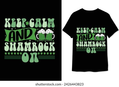 st patricks day retro t shirt design