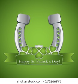 St. Patrick's Day ribbon and a horse shoe 