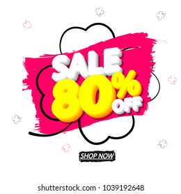 St Patricks Day Sale 80% off, banner design template, discount tag, app icon, vector illustration 