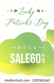 St Patricks Day sale banner template. Abstract gradient shapes background. Can be used in business