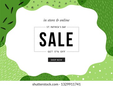 St. Patrick's Day sale banner template design. 