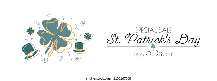 St. Patrick's Day sale banner.