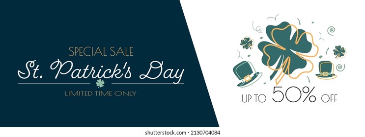 St. Patrick's Day sale banner.