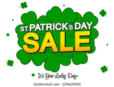 St. Patricks Day Sale, banners design template, discount tags, its your lucky day, vector illustration