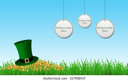 st. patrick's day sale tags background.