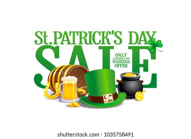 St. Patrick's day sale vector poster
