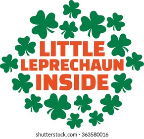 St. Patrick's Day saying for pregnant women - Little Leprechaun inside