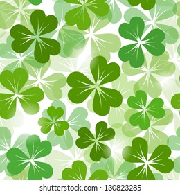 St. Patrick's day seamless background with shamrock. Vector EPS-10.