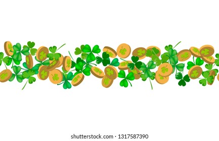 St. Patrick's day seamless background in green colors. Vector Illustration of a St. Patrick's Day Background