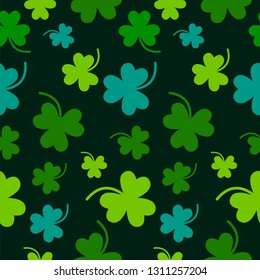 St Patricks Day Seamless Pattern With Cool Green Color