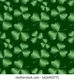 St. Patrick's day seamless pattern with Shamrock leafs. Vector illustration.