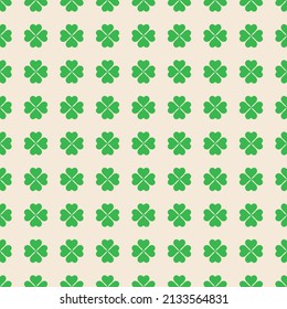 St Patrick's Day seamless pattern. Four-leaf clover geometric pattern. Vector illustration