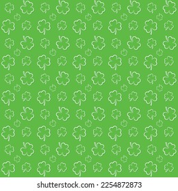 St-Patricks Day nahtlose Muster mit Kleeblatt, Feder-Vektordesign für Verpackungen, Packpapier, Textilien usw.