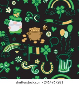 st patricks day seamless pattern background