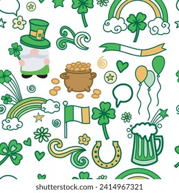 st patricks day seamless pattern background