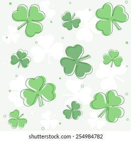 St. Patrick's day seamless pattern with green clovers