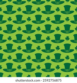 St. Patricks Day seamless pattern. Green Saint Patricks Day backdrop. Vector background for textile, fabric, wallpaper, wrapping paper, scrapbooking, etc