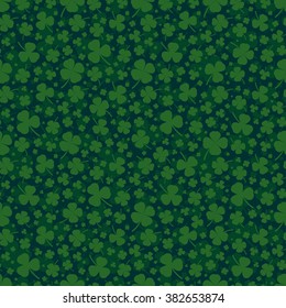  St. Patrick's Day seamless pattern, clover background, Vector Illustration