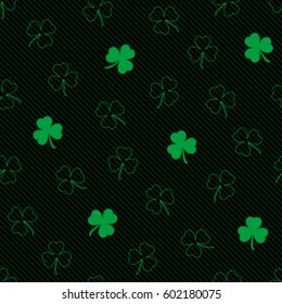 St. Patrick's Day seamless pattern. Tileable shamrock vector background.