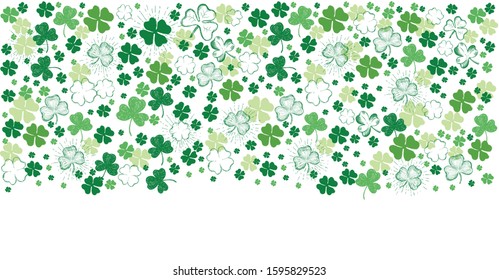 St. Patrick's Day set. Clover set. Hand drawn illustrations.