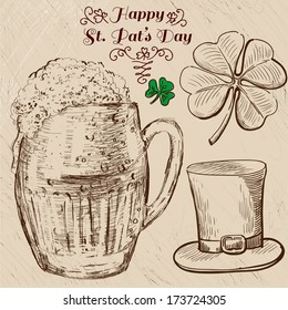 St. Patrick's Day set. Hand drawn illustrations