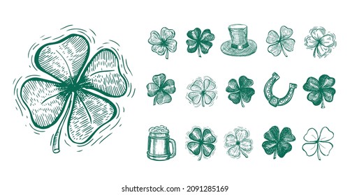 St. Patrick's Day set. Hand drawn illustrations