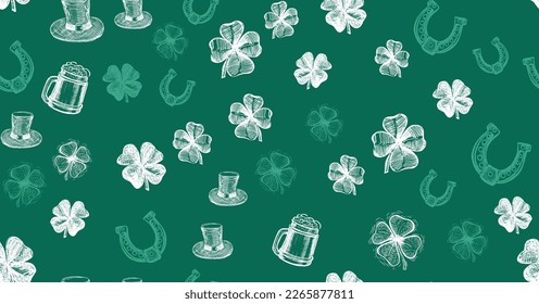 Fiesta del Día de San Patricio. Ilustraciones dibujadas a mano	