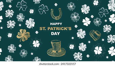 St. Patrick's Day Set. Handgezeichnete Illustrationen